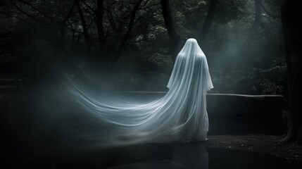 An image of a phantom figure in a white dress.