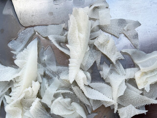 Fresh tripe or beef offal or cow's intestine for cooking