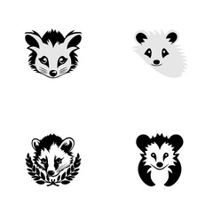 Obraz premium Cute possum icon logo set