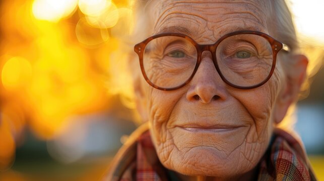 An older adult with a smile on their face and a le in their eye finally feeling free and liberated after coming to terms with their true gender identity.