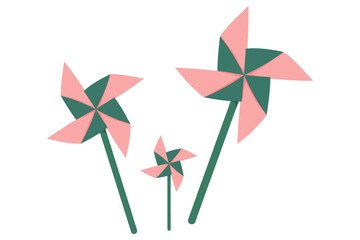 Windmill Hand Drawn Spring Sticker Design