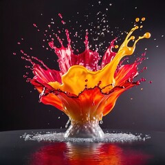 Explosion of liquid color, colorful abstract dynamic burst