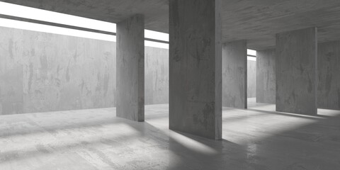 Abstract empty modern interior. Concrete walls