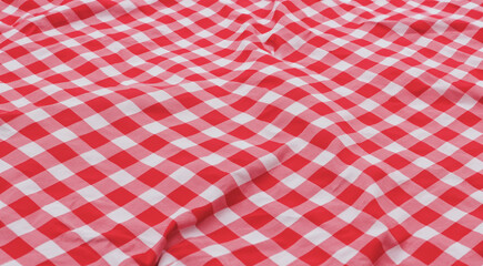 red and white checkered tablecloth