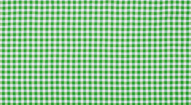 Vintage green Gingham Tablecloth Fabric Seamless Pattern Texture for Kitchen and Picnic Design