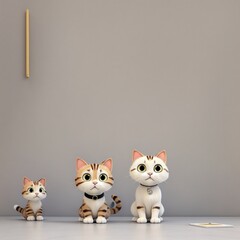 Fototapeta premium cat 3d style