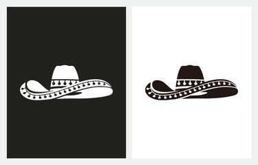 Mexican Hat Sombrero simple logo vector  icon