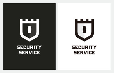 Shield Secure Safe Security Service logo design vector