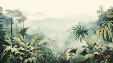 Forest background, vibrant trees