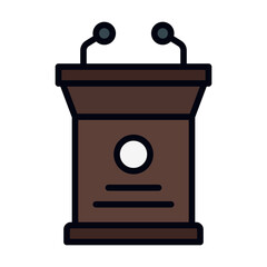 Podium filled line icon