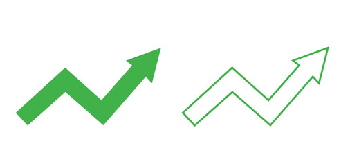 green arrow pointing up grow business financial profit graph