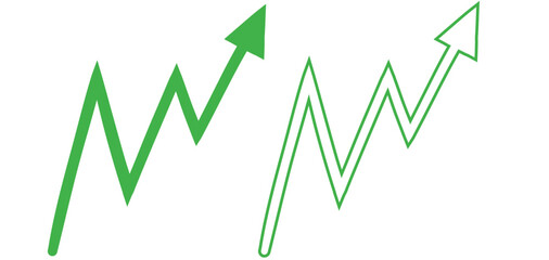 green arrow pointing up grow business financial profit graph - obrazy, fototapety, plakaty