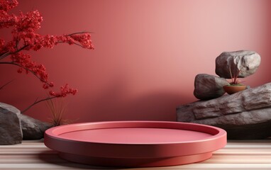3D realistic podium display for product placement	