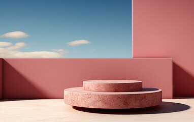 3D realistic podium display for product placement	
