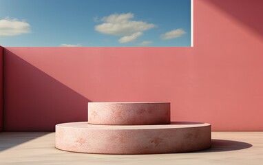 3D realistic podium display for product placement	
