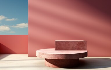 3D realistic podium display for product placement	