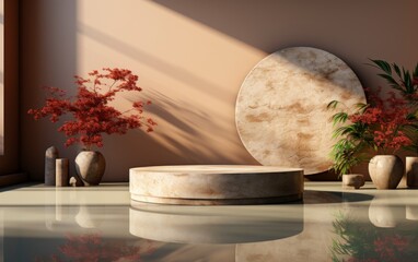 3D realistic podium display for product placement	