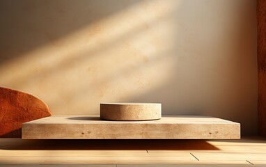 3D realistic podium display for product placement	