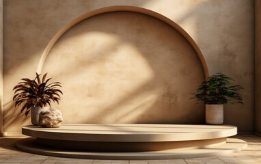 3D realistic podium display for product placement	