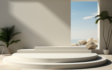 3D realistic podium display for product placement	