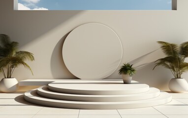 3D realistic podium display for product placement	