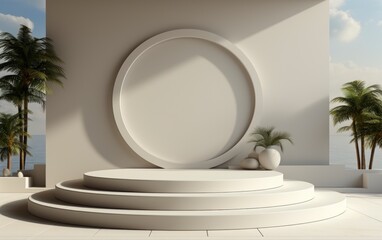 3D realistic podium display for product placement	