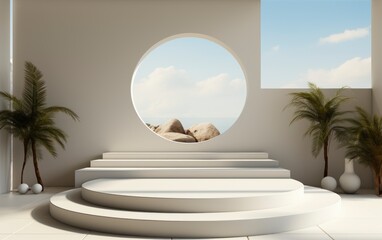 3D realistic podium display for product placement	
