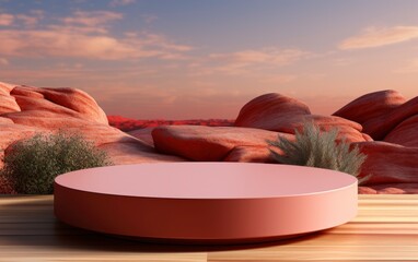3D realistic podium display for product placement	
