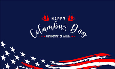 Happy Columbus Day October 2023, USA Background, Columbus Day Celebration with the US flag