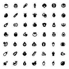 Vegetable Glyph Collection for Website, Print, Mobile User Interface