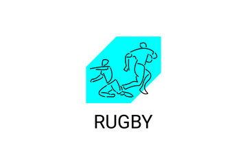 Rugby sport vector simple icon. playing rugby. sport pictogram, vector illustration.