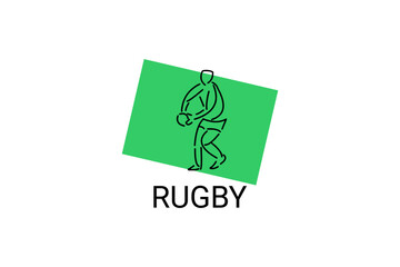 Rugby sport vector simple icon. playing rugby. sport pictogram, vector illustration.