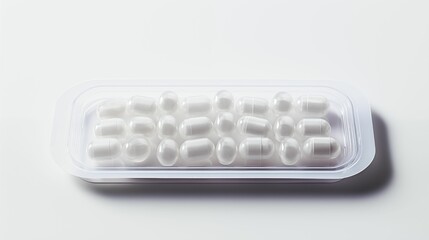 Image of blister pack with pills on a white background.