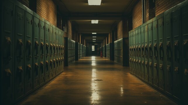 Image of an old school corridor.