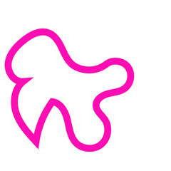 Pink Outline Abstract Shape Vector 