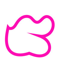 Pink Outline Abstract Shape Vector 