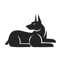 Doberman Logo template Isolated. Brand Identity. Icon Abstract Vector graphic