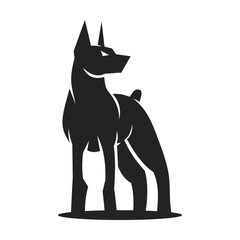 Doberman Logo template Isolated. Brand Identity. Icon Abstract Vector graphic