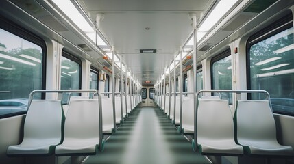 Naklejka premium Image of interior of an empty bus.