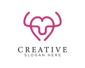 Vector love construction logo design template