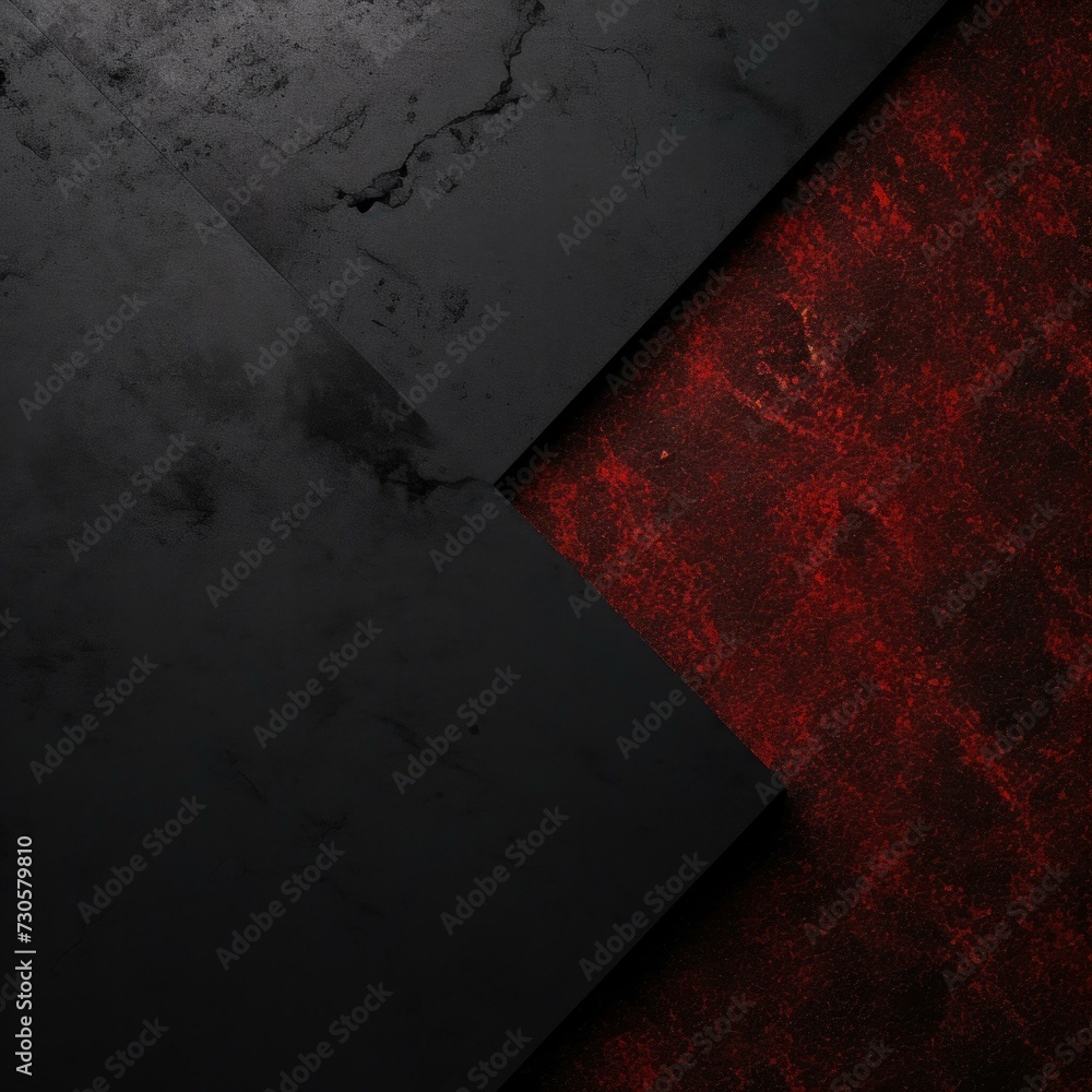 Poster black and red marble background with a red square. generative ai.