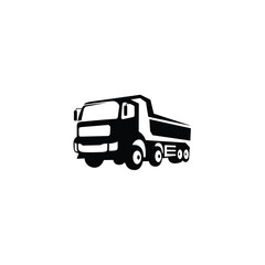 Truck dump silhouette logo design