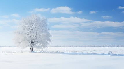 Fototapeta na wymiar Image of snowy field landscape.