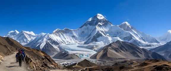 Panoramic view of Mount Everest from Kala Patthar, Everest Region, Nepal