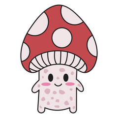 vector cute red mushroom character