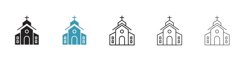 Deurstickers Religious Structure Vector Icon Set. Sacred Building vector symbol for UI design. © Gopal