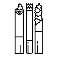 three burning cigarettes