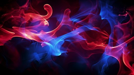 Swirls of electric blue and red energy.