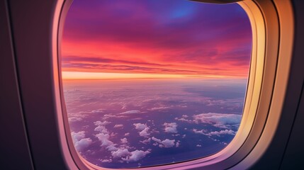 Fototapeta premium View from the airplane, above the clouds.