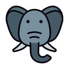 Elephant filled line icon